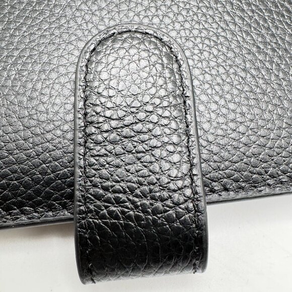 Black Leather A6 Binder Planner OMB Gold 6-Ring Binder & Snap Closure - Picture 8 of 8